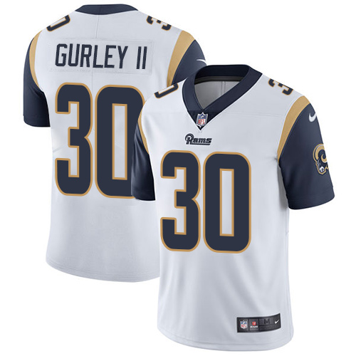 Nike Rams #30 Todd Gurley II White Men's Stitched NFL Vapor Untouchable Limited Jersey - Click Image to Close